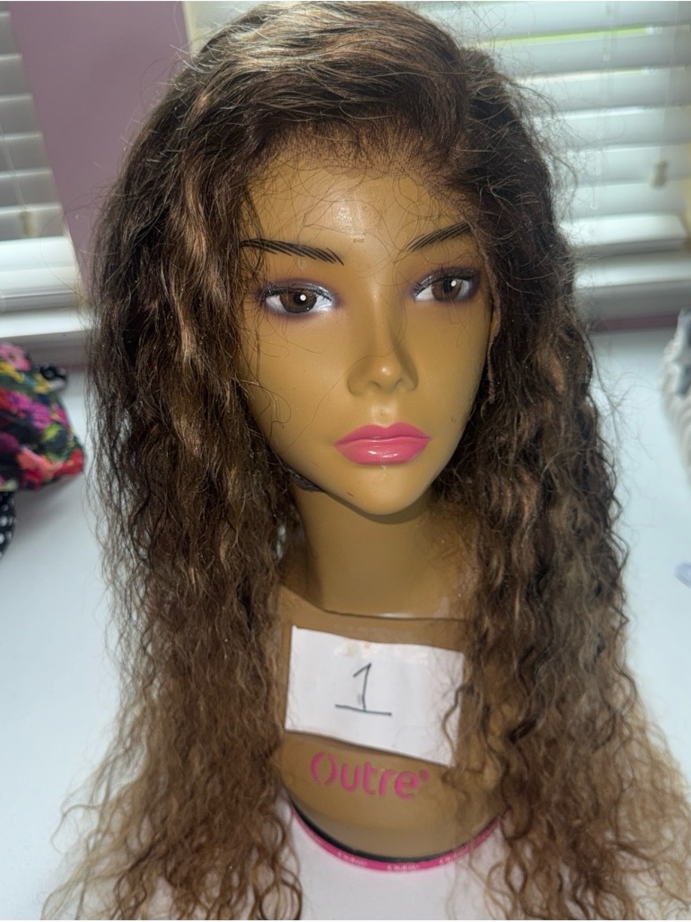 Outre Brown Wavy Lace Front Wig - Natural Brown Ombre